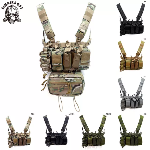 Tactical Combat Chest Rig Harness Airsoft Multi-pocket Carrier w/ Magazine Pouch