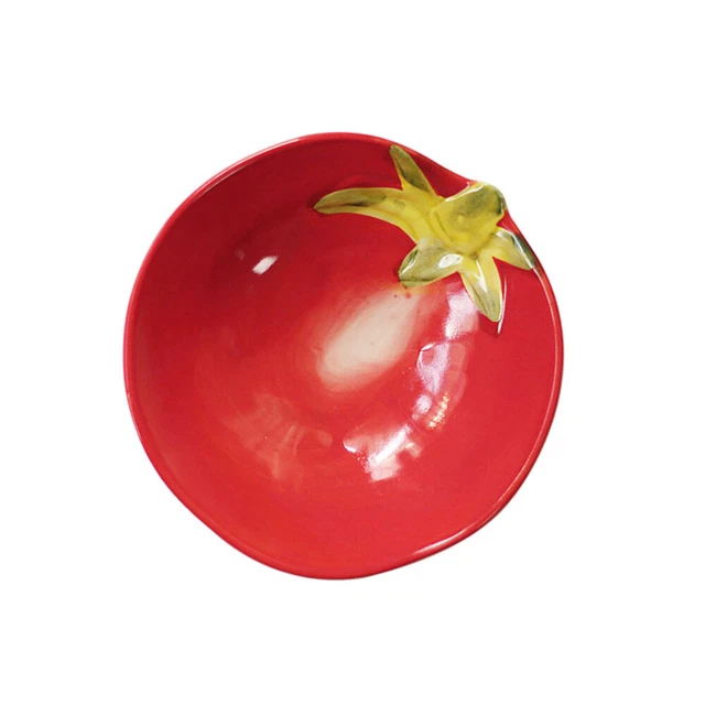 Plato de postre de cerámica estilo japonés encantador diseño de tomate plato plato de comida para S