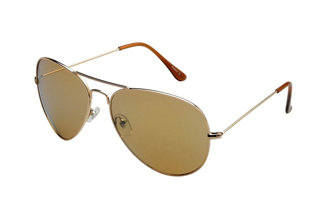 Alpland Pilotenbrille  Sonnenbrille  TOP GUN  GROßE GLÄSER XXL  gold gespiegelt