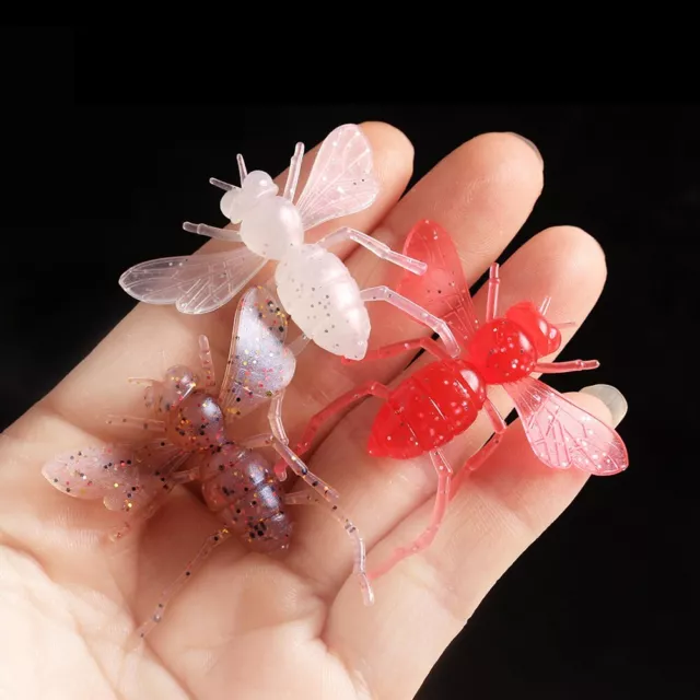 30pcs New Silicone Fishing Bait Colorful Artificial Butterfly Bee Soft-Bait