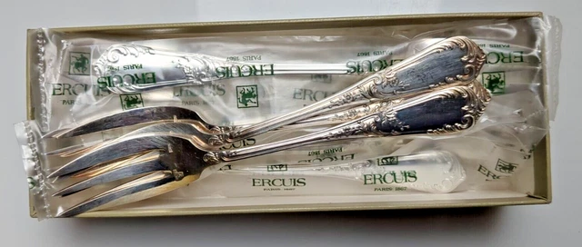 5 COUTEAUX 5 FOURCHETTES POISSON METAL ARGENTE CHRISTOFLE Mod VENDOME Coquille Imgx1200 1517