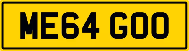 Mega Me64 Goo Go Number Plate Loo Poo Funny Private Reg Big Boss Bo55 B19 B16