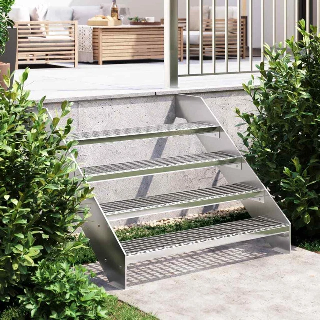 Vidaxl Gradino in Griglia 100x24x7 cm Acciaio Zincato