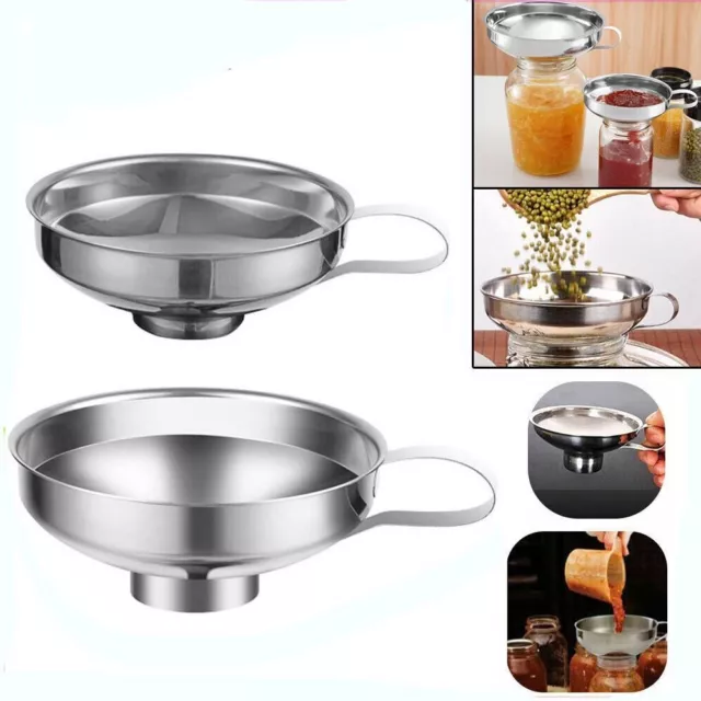 Wide Mouth Kitchen Funnel Silver Large Opening Funnel Durable Jam Funnel