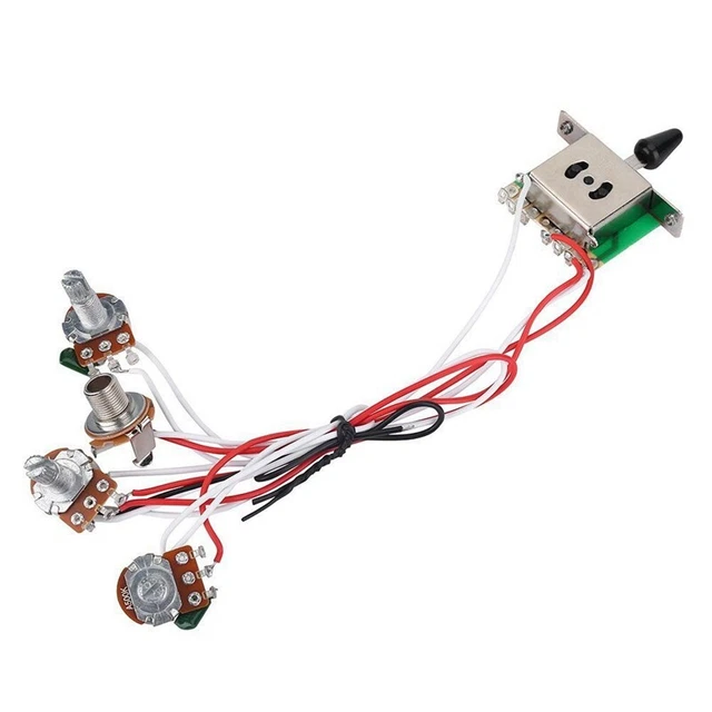 Pots For Strat Guitar PreWired 1 Volume 2 Tone Control 5 Way Switch 3-500K Poth