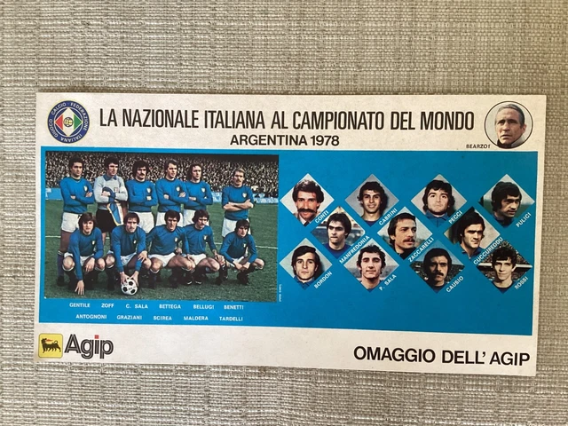 CARTOLINA NAZIONALE ITALIANA Calcio Azzurri Mondiale Argentina 1978