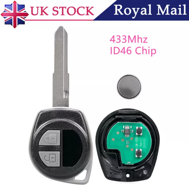 2 Buttons Full Remote Key Fob For Suzuki Grand Vitara Swift Jimny Alto 433Mhz UK