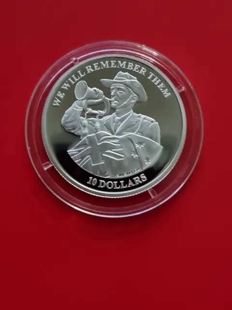 2012 Kiribati 10 Dollars Silver Proof: ANZAC We Will Remember Them