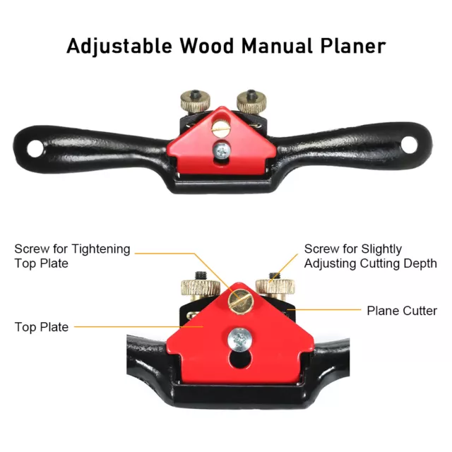 9" Spoke Shave Plane Metal Blade Wood Manual Planer Woodworking Hand Tool G3U7