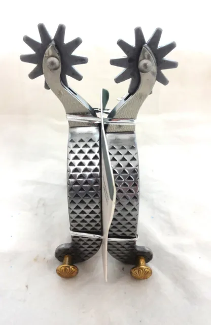 Pair Spurs Rasp Sweet Iron Western 10pt Rowels Tough 1 Horse Tack NWT Adult
