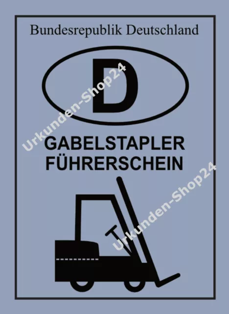 Gabelstapler Führerschein, Flurfahrzeug, Ausweis, Scherzartikel, Gag - AU-564