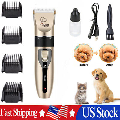 Pet Dog Cat Electric Hair Clipper Trimmer Low Noise Shaver Scissor Grooming KitO