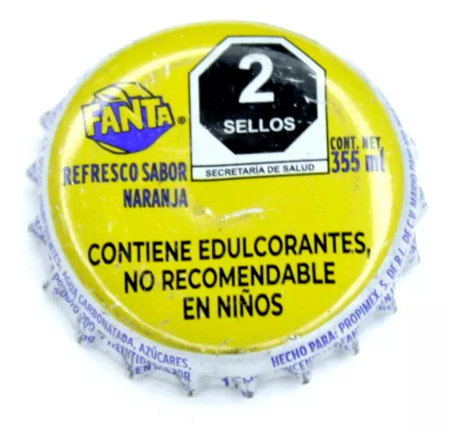 Mexico Fanta 2 sellos WITH DENT - Soda Bottle Cap Kronkorken Chapas Tapon