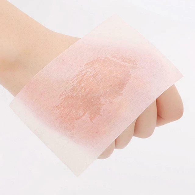 100 piezas Papeles secantes de tejidos absorbentes de limpieza facial para control de aceite T3B5