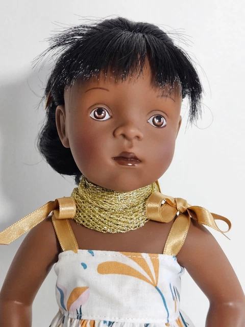 Vêtement De Poupée Minikane Avec Headband Par Nathalie Lété & Pochon - Taille 34cm - Fait Main France