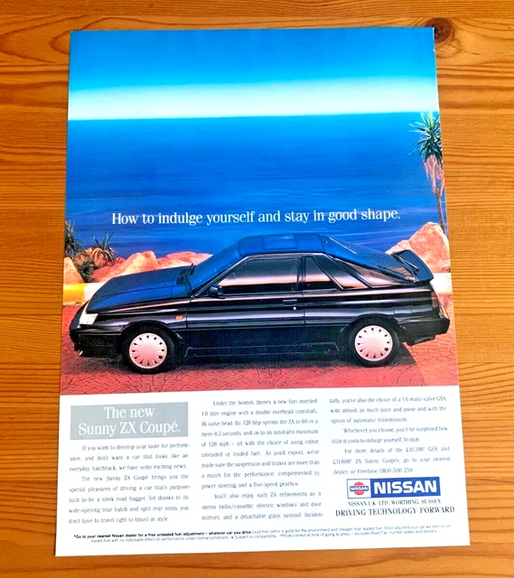 NISSAN SUNNY ZX Coupe - Frameable Collectible Original Classic Car
