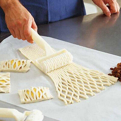 Herramienta de hornear pastel de galletas pan de pizza pastelería rodillo de celosía plástico HwPVUK