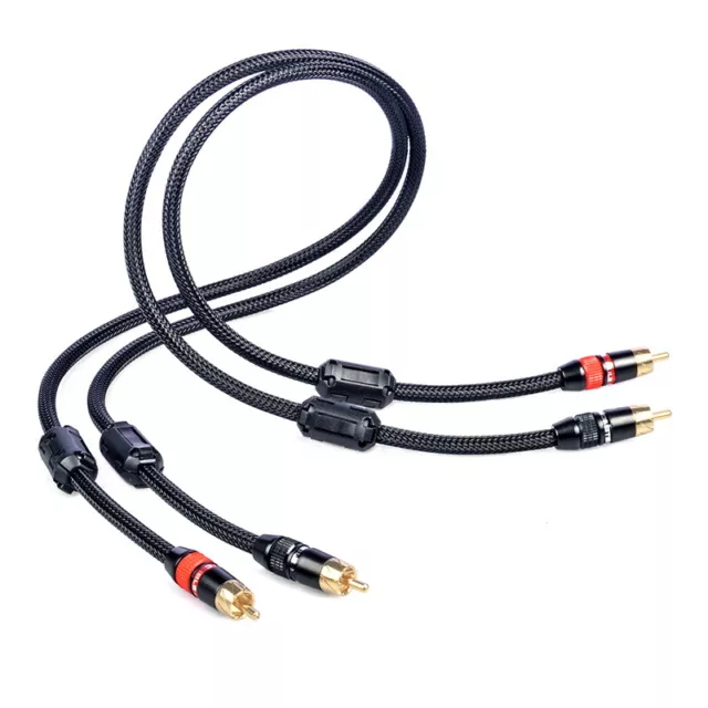 Pair 2pcs RCA 4N-OFC Cinch Stecker Kabel Audio Hifi High End