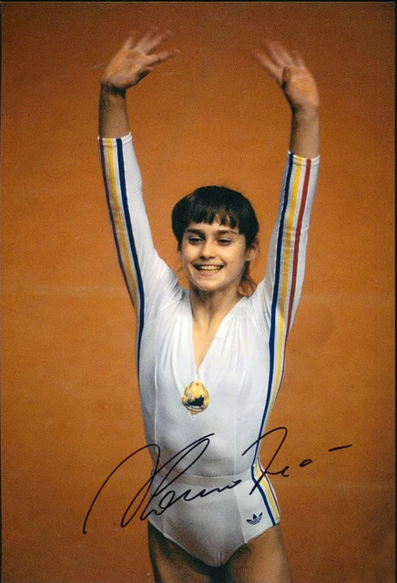 Nadia Comaneci origiginal signiertes Foto 20 x 30 cm HAMMERMOTIV