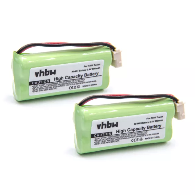 2x Batterie pour V-Tech CS6114-11 CS6114 CL82350 CL82500 CL82400 800mAh 2,4V