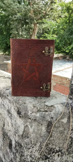 Cuero Wicca grande 600 páginas marrón estrella cuero cuaderno diario libro