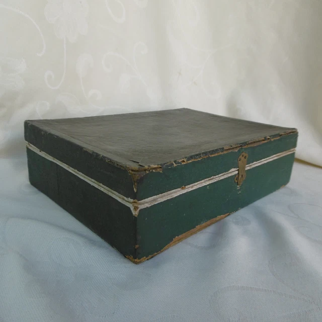 ANCIEN COFFRET ÉCRITOIRE de voyage en bois et cuir - Napoléon III