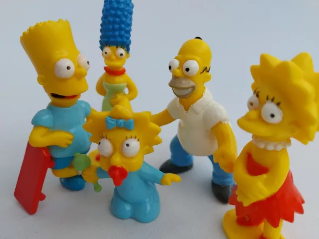 LES SIMPSON VINTAGE Lot de 5 Figurines de 1994 Homer Marge Bart Lisa et Maggie