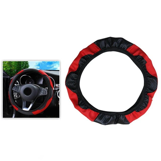 Coprivolante in pelle fibra di carbonio 38 cm moda auto elastico senza anello interno