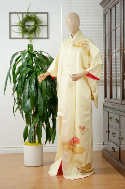 Dear Vanilla Japanese Synthetic Kimono Women's Robe Authentic Japan Vintage Mint