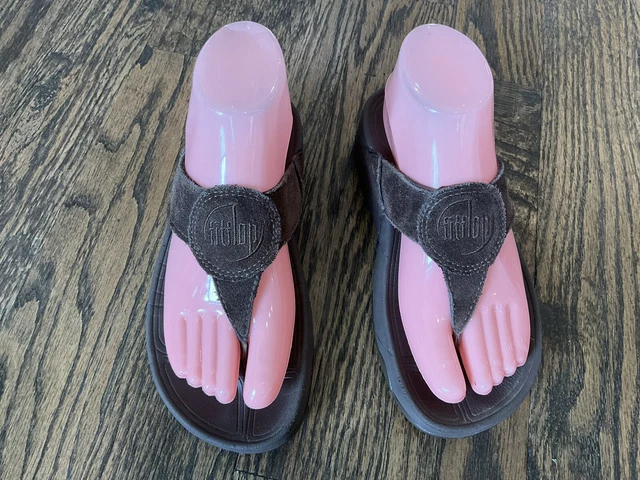 FitFlop Wedge Thong Sandal Flip Flops Oasis Women's US Size 5 Brown