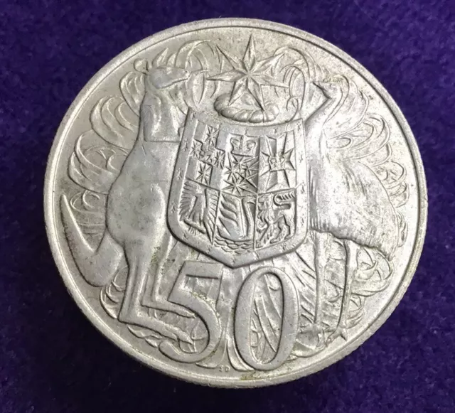 1966 Australia 50 Cents .800 Silver Coin | High Grade #4649