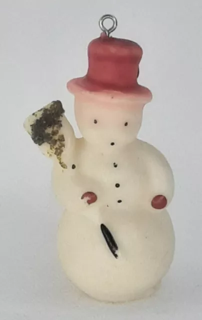 Christmas Ornament Snowman Gurley Hollow Wax Mid Century Modern Holiday Rare