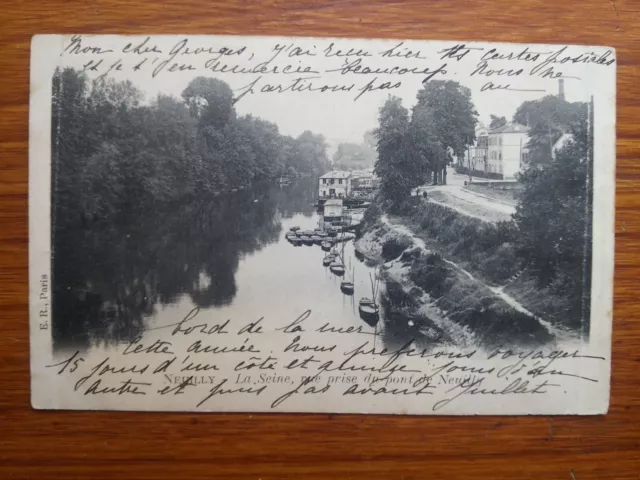 NEUILLY La Seine prise du Pont de Neuilly carte postale  postcard