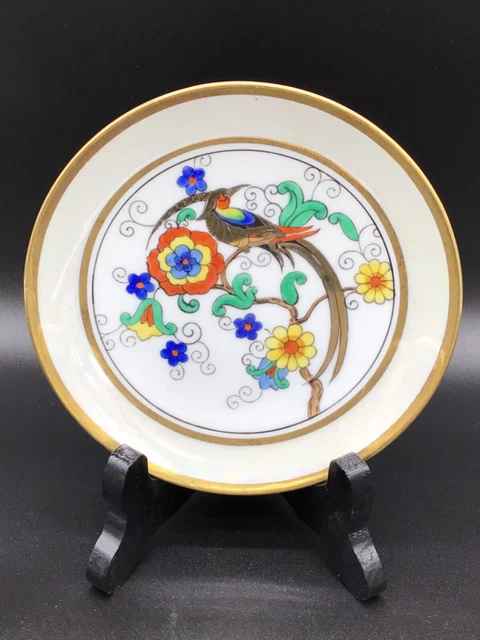 Vintage 1920’s Noritake Hand Painted Porcelain Plate Gold Bird 6 1/2” Japan