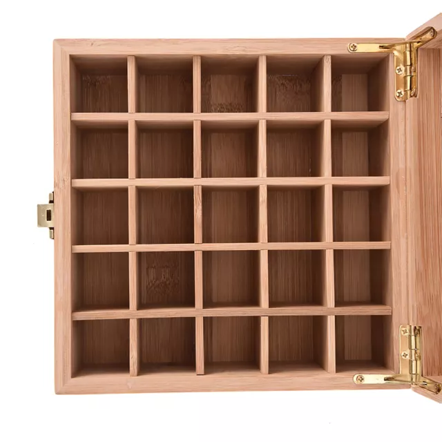 Essential Oil Storage Box Oil Case Holder Wooden Organizer Holds 25 Slots