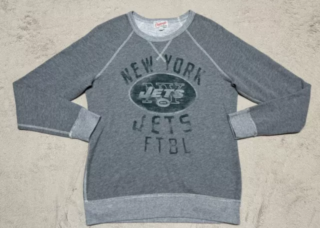 Junk Food NFL New York NY Jets Crew Sweatshirt Womens Large Gray Pullover Retro