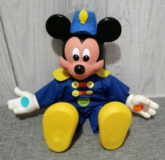 Vintage 1990 Mickey Mouse Marching Band Leader Squeak Doll 15” Disney Mattel