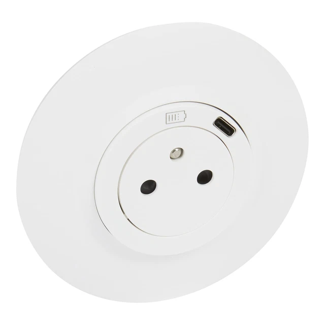 Legrand Dooxie Steckdose Mit USB-C Ladeport – Oberflächenmontage, 2P+T, Inkl. USB-Ladegerät