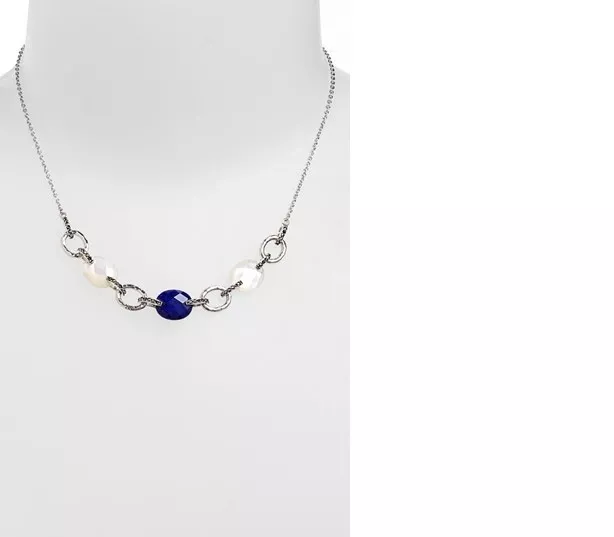 Judith Jack Sterling Silver 'Blue Sky' Multi Stone Frontal Necklace**NEW**$225**