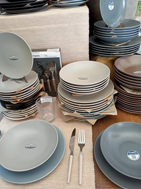 Set 12 Piatti Piani Caribe In Stoneware - Colorati Assortiti - Foto 6