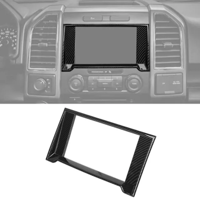 Carbon Fiber Central Navigation GPS Screen Cover Trim Frame For Ford F150 15-20