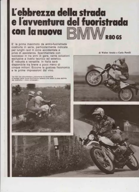advertising Pubblicità-TEST MOTO BMW R 80 GS '80 MAXIMOTO MOTOSPORT ENDURO EPOCA