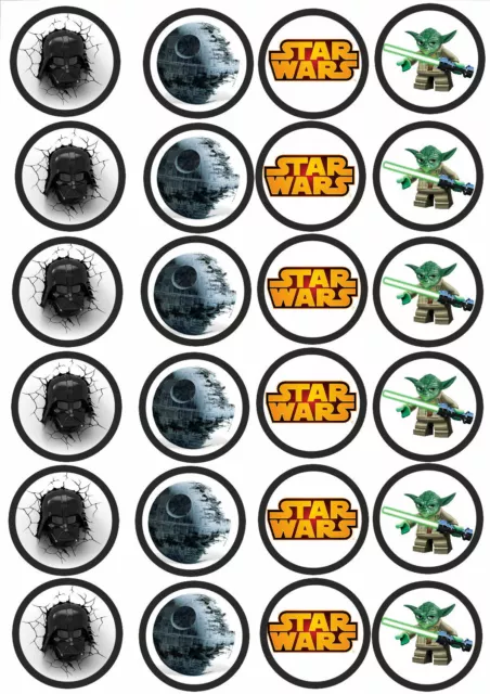 24 Muffin & Cupcake Aufleger  Oblate - Fondant Star Wars C2