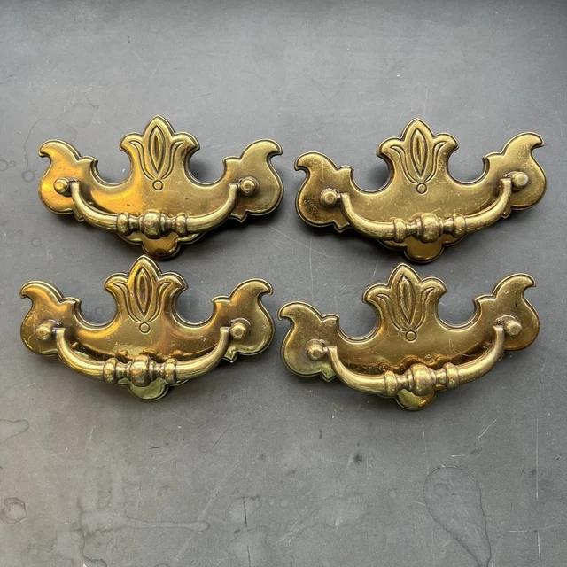Batwing Style Drawer Pulls – Vintage Finish Drop Bail Handles – Sold In Pairs