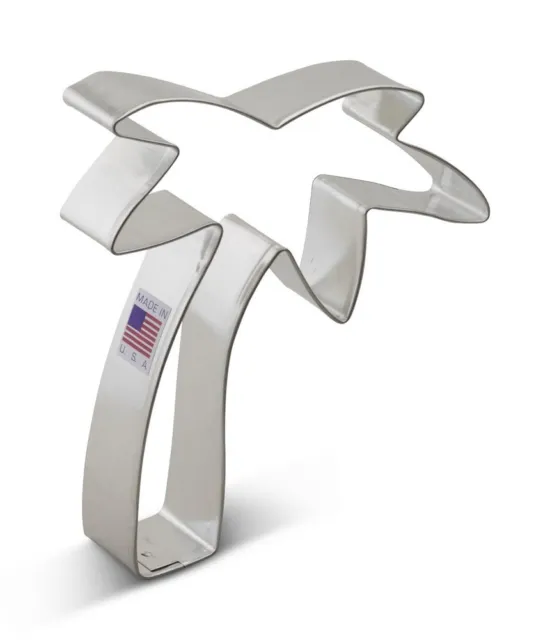 Palm Tree Cookie Cutter - 4.0625" x 3.8 Inches - Ann Clark - US Tin Plated Steel