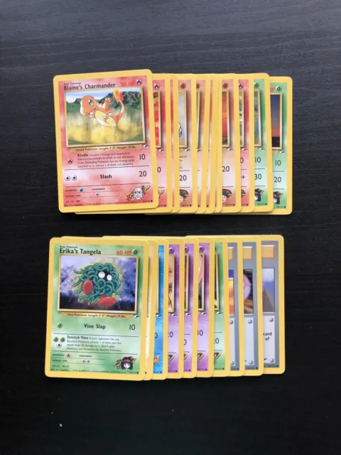 Pokemon TCG: x21 Common Cards, Gym Heroes, Unlimited, NM/VLP, No Duplicates