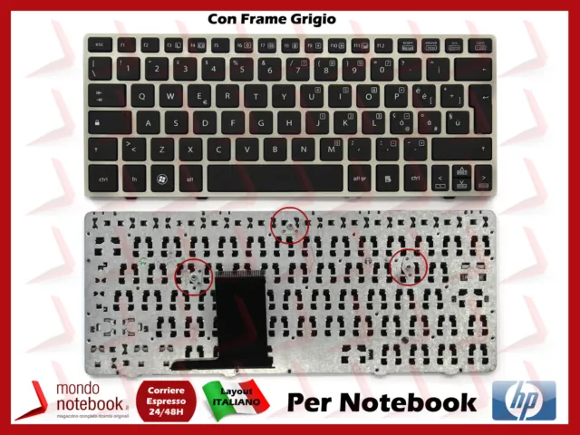 Tastiera Italiana Notebook HP EliteBook 2570p 2560p Senza Trackpoint 638512-061