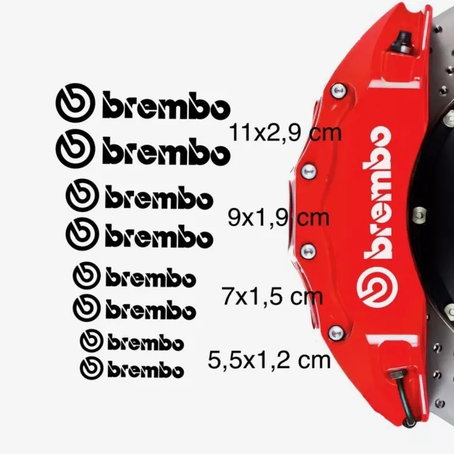 8 x Brembo Bremssattel Sticker Aufkleber hitzebeständig - weiß