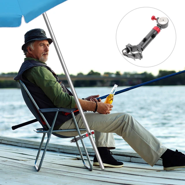 Soporte paraguas de aleación de aluminio para silla de pesca rojo