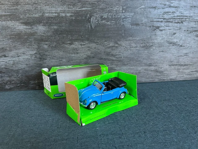Modèle Réduit 1:18 Welly Volkswagen Beetle 1950 - Toit Fermé, Noir, Neuf
